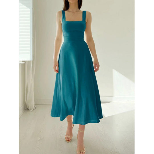 A-Linien-Midikleid Damen mit Karree-Ausschnitt - Brianna 12