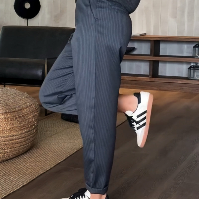 Damen Anzughose Hohe Taille Figurbetont Business Hose 2