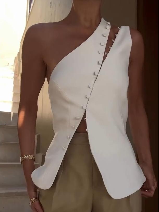 ARIELLE – MODERNE ASYMMETRISCHE ONE-SHOULDER TOP 0