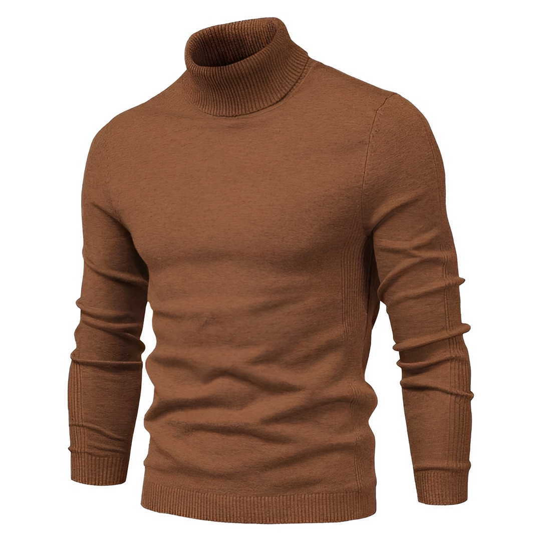Herren Rollkragenpullover Klassisch Strickpullover Komfort 3