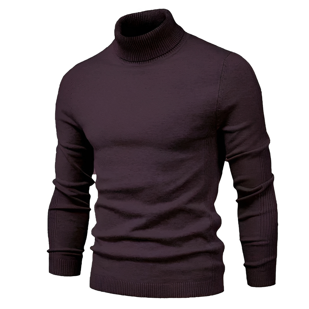 Herren Rollkragenpullover Klassisch Strickpullover Komfort 8