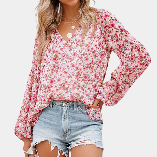 Amya - Klassieke damesblouse met lange mouwen