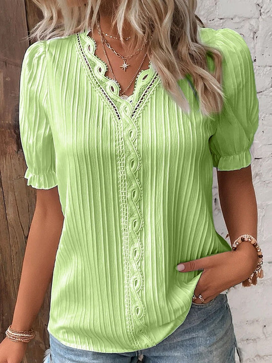 Anna™ Kanten blouse met pofmouwen 0