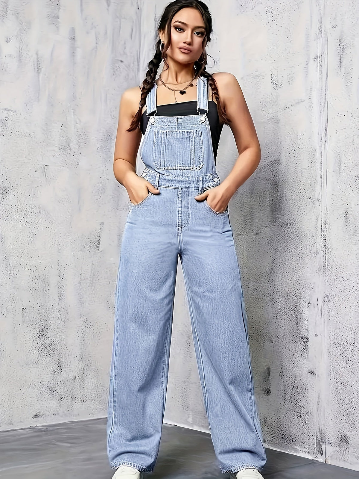 Ärmelloser Jeans-Jumpsuit Damen - Erah 1