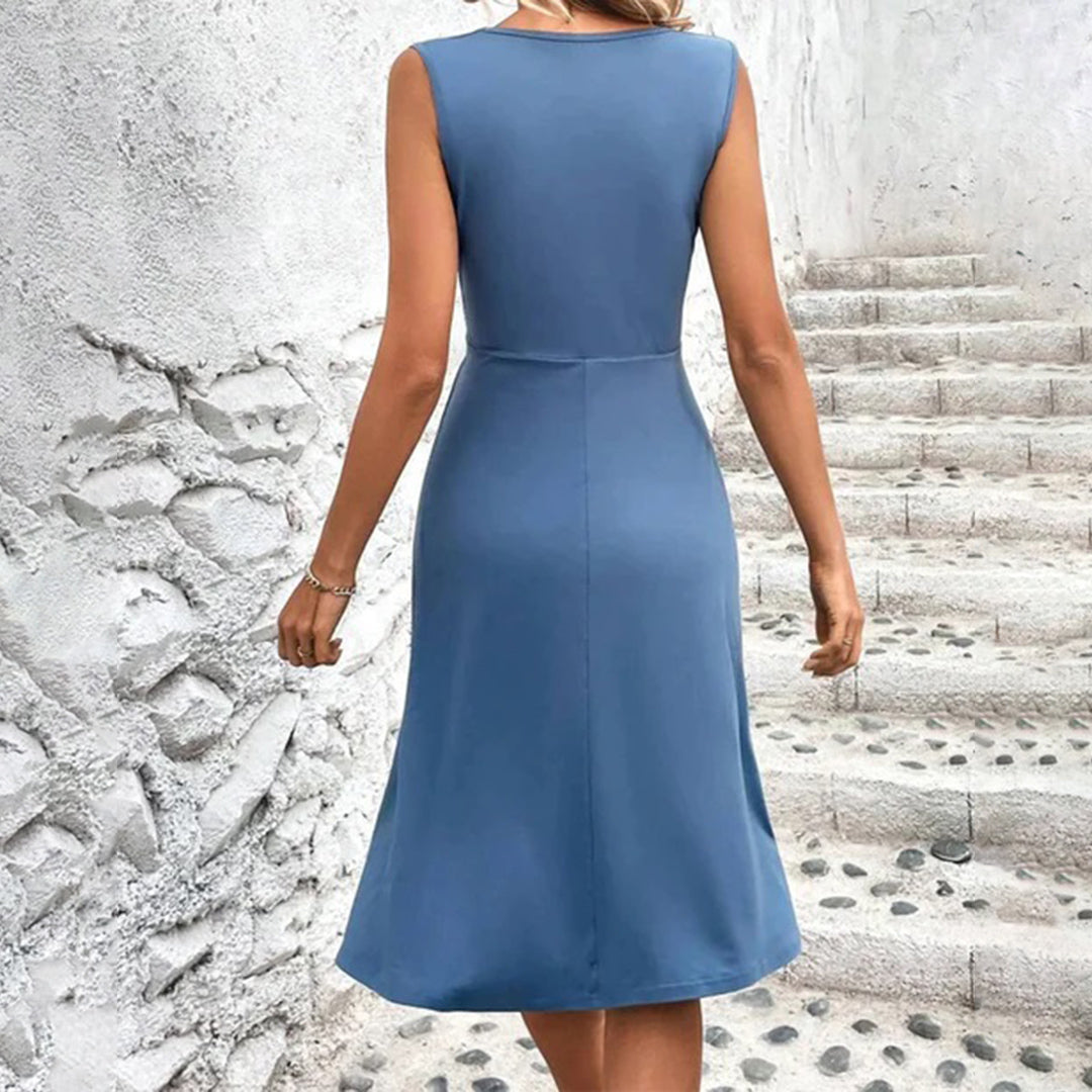 Ärmelloses Elegantes Midi-Sommerkleid Damen - Ellianna