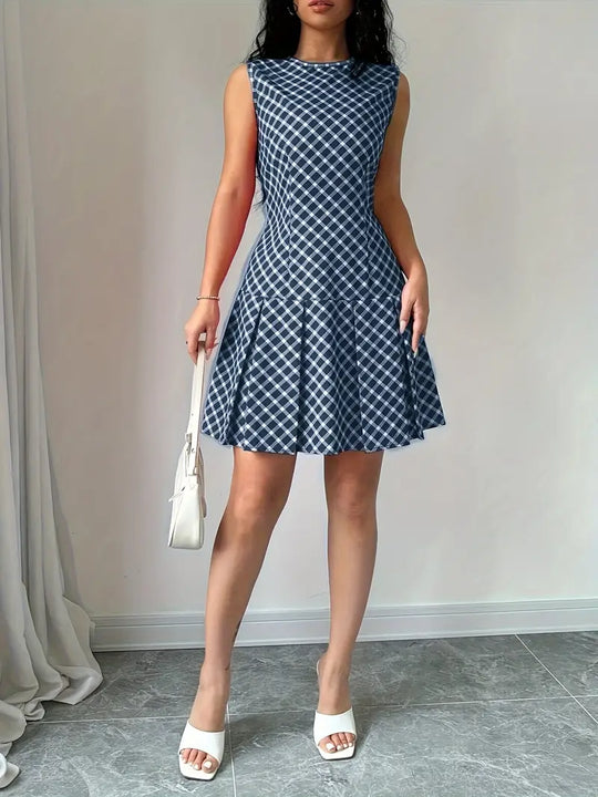 Ärmelloses Minikleid Damen mit Falten - Faith