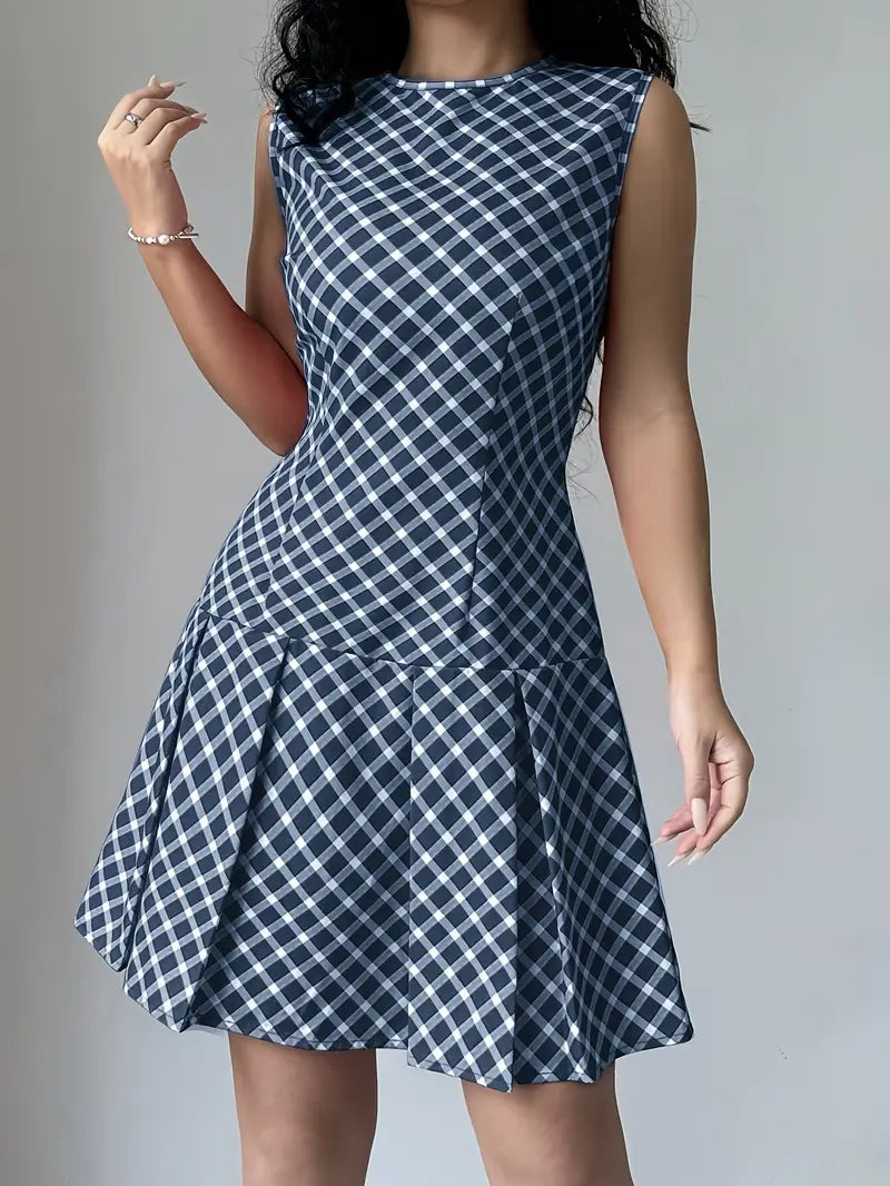 Ärmelloses Minikleid Damen mit Falten - Faith