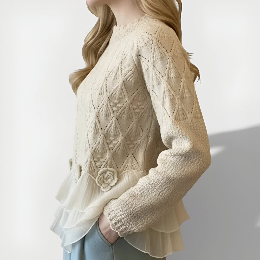Aure™ | Elegante Textuur Ruffle Trui 2