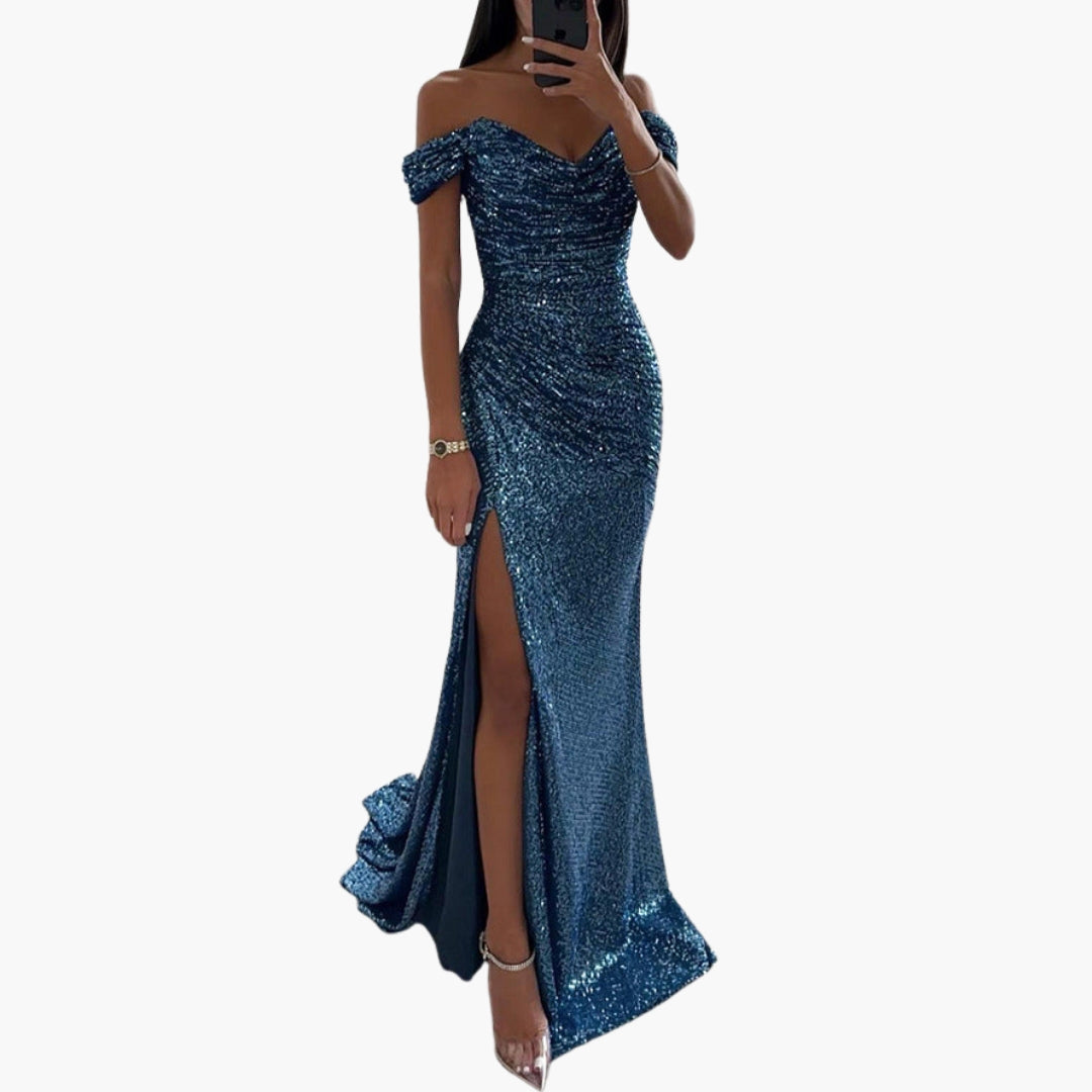 Avondjurk Dames | Off-Shoulder Pailletten & Glamoureus Silhouet