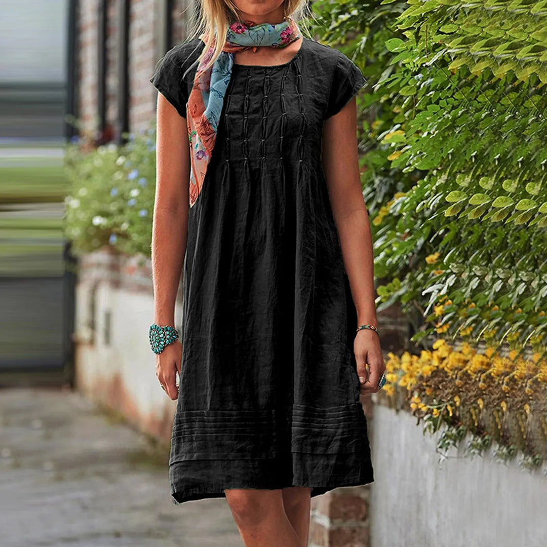 Bequemes Mini-Sommerkleid Damen mit Kurzen Ärmeln - Anna