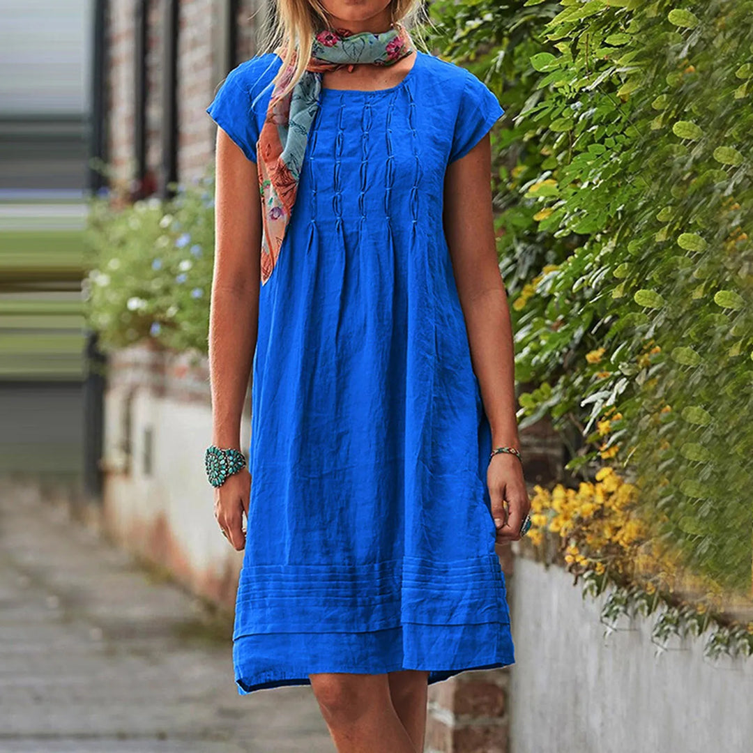 Bequemes Mini-Sommerkleid Damen mit Kurzen Ärmeln - Anna