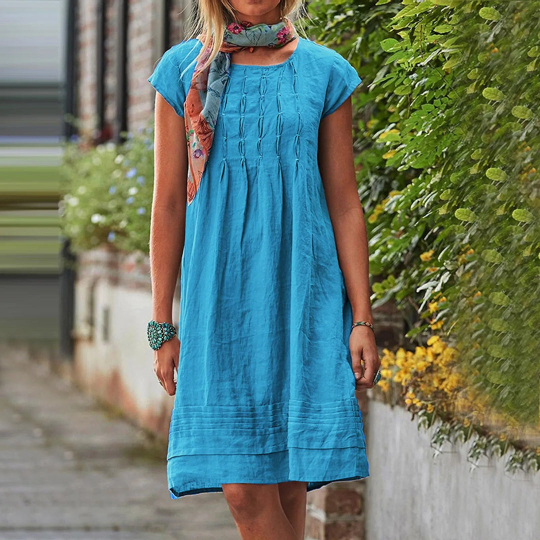 Bequemes Mini-Sommerkleid Damen mit Kurzen Ärmeln - Anna