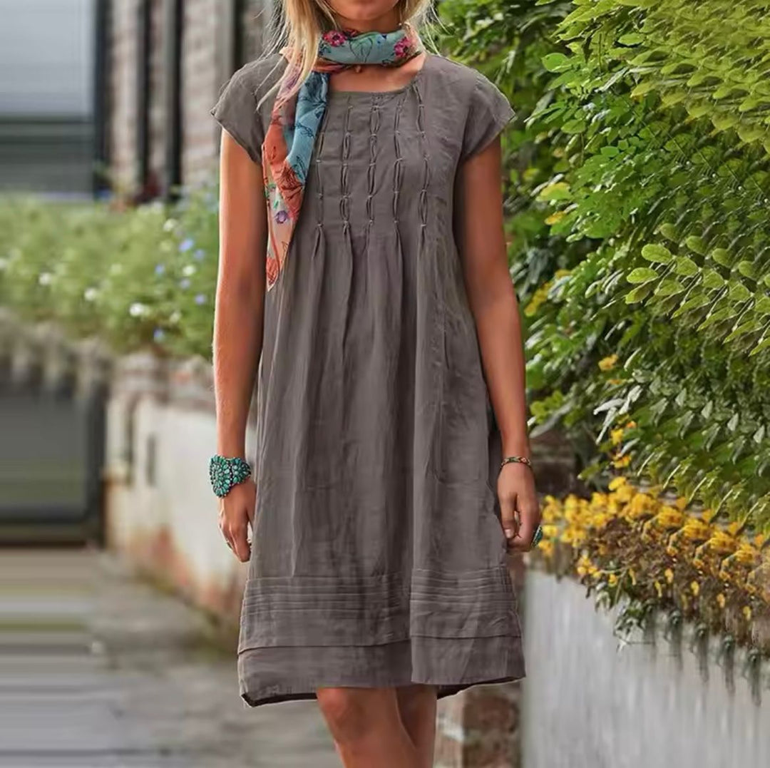 Bequemes Mini-Sommerkleid Damen mit Kurzen Ärmeln - Anna