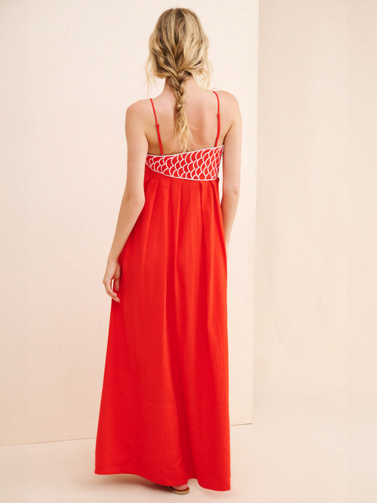 Besticktes Maxi-Sommerkleid Damen - Maxin