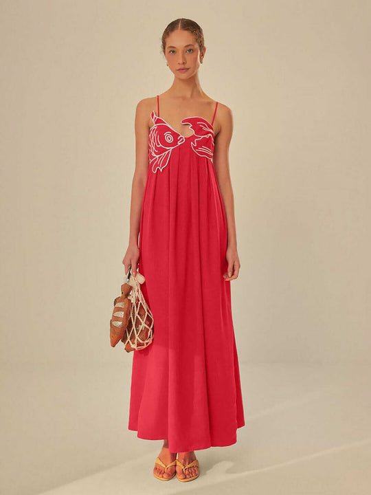 Besticktes Maxi-Sommerkleid Damen - Maxin