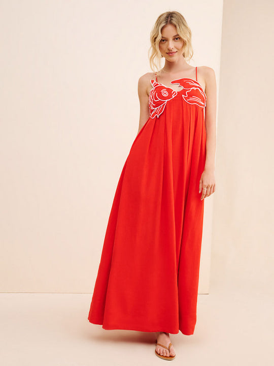Besticktes Maxi-Sommerkleid Damen - Maxin