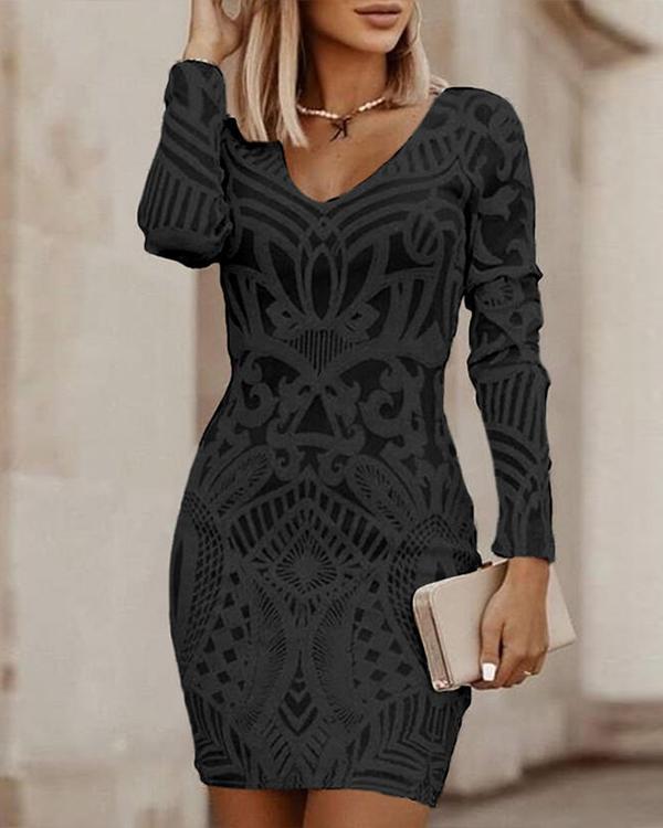 Besticktes Mini-Bodycon-Kleid Damen - Anjie 1