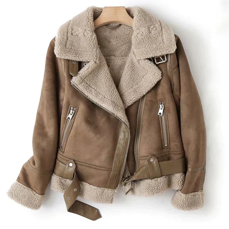 Bikerjacke Damen | Teddyfutter & Taillierter Schnitt