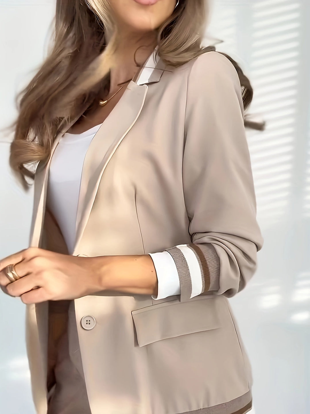 Blazer-Hosenanzug Damen | Rippstruktur & Weite Passform 4