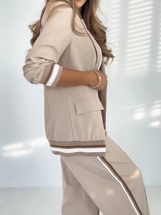 Blazer-Hosenanzug Damen | Rippstruktur & Weite Passform 5