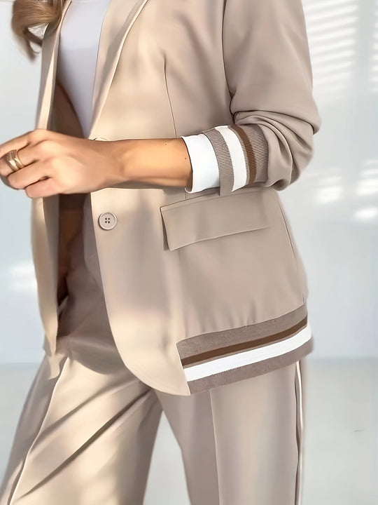 Blazer-Hosenanzug Damen | Rippstruktur & Weite Passform 6