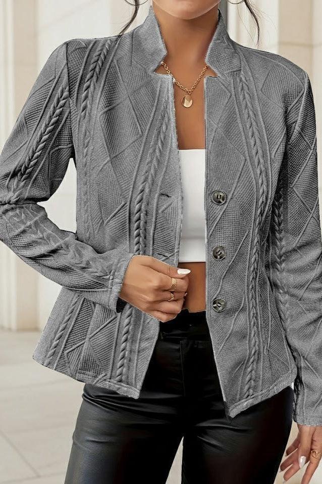 Blazer Damen | Strukturmuster & Stehkragen 3