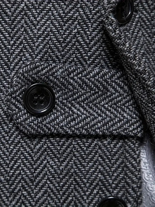 Blazer Heren | Klassiek Visgraatpatroon & Warme Uitstraling
