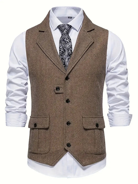 Blazer Heren | Klassiek Visgraatpatroon & Warme Uitstraling