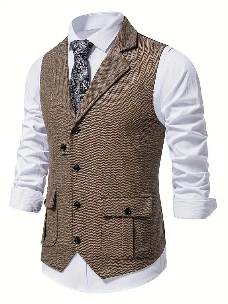 Blazer Heren | Klassiek Visgraatpatroon & Warme Uitstraling