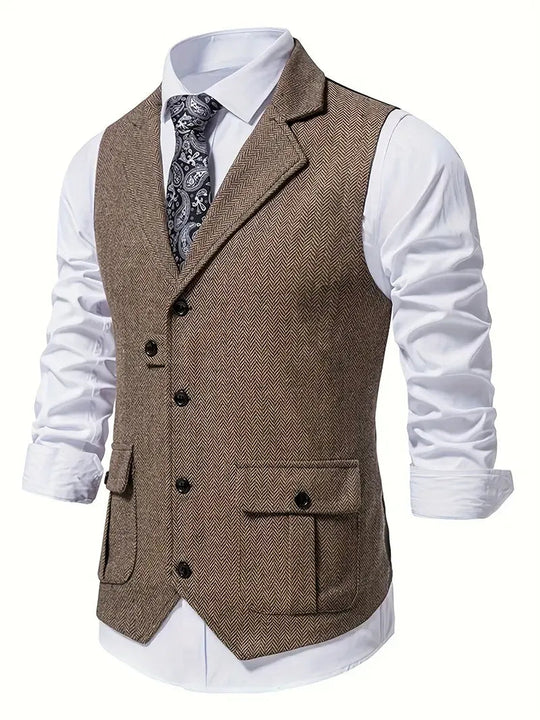 Blazer Heren | Klassiek Visgraatpatroon & Warme Uitstraling