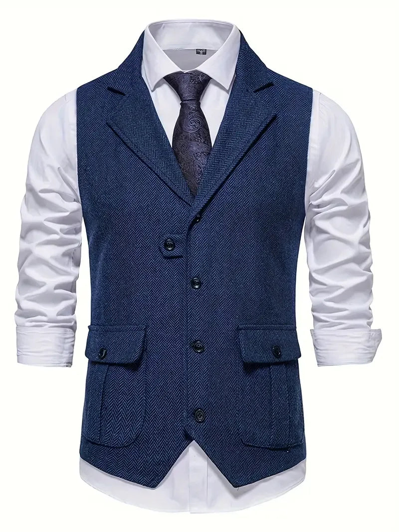 Blazer Heren | Klassiek Visgraatpatroon & Warme Uitstraling