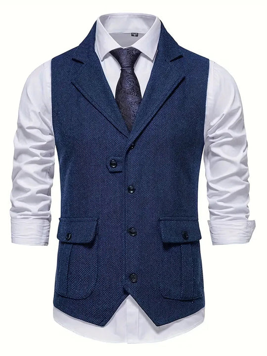 Blazer Heren | Klassiek Visgraatpatroon & Warme Uitstraling
