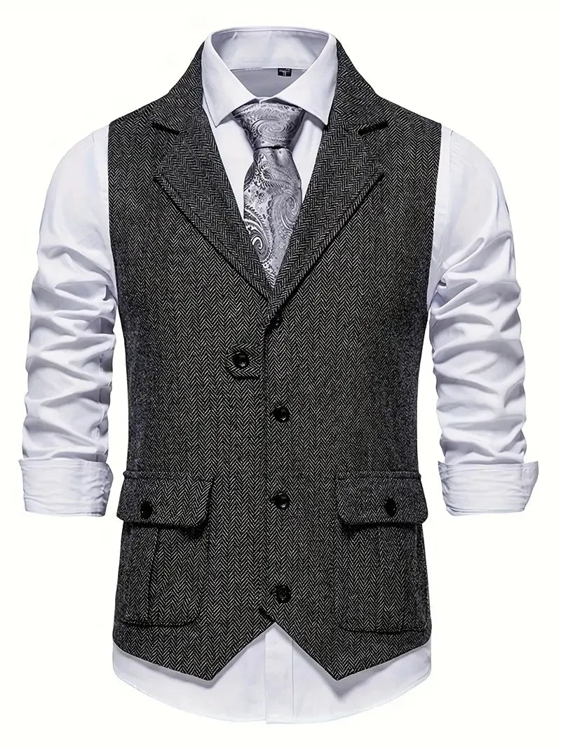 Blazer Heren | Klassiek Visgraatpatroon & Warme Uitstraling