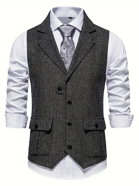 Blazer Heren | Klassiek Visgraatpatroon & Warme Uitstraling