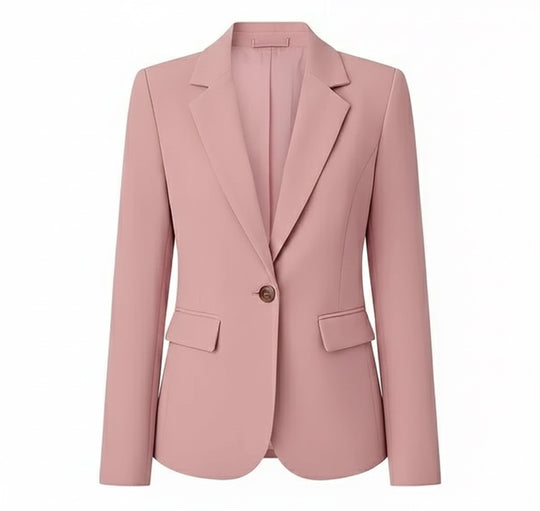 Dames Geweven Blazer Jas Comfortabel 0