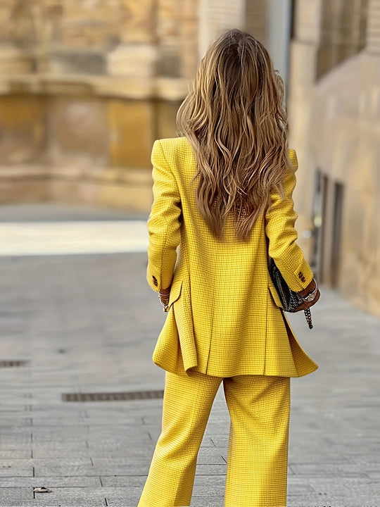 Tweedelige Set - Dubbelgeknoopte Blazer & Vrije Beweging 5