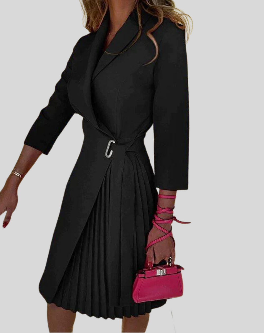 Blazerkleid Damen mit Knopfleiste - Eleganter Plisseerock 4