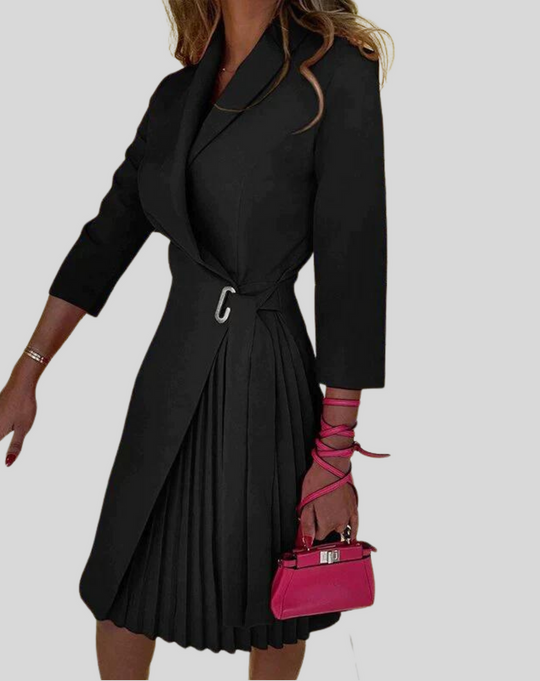 Blazerkleid Damen mit Knopfleiste - Eleganter Plisseerock 4
