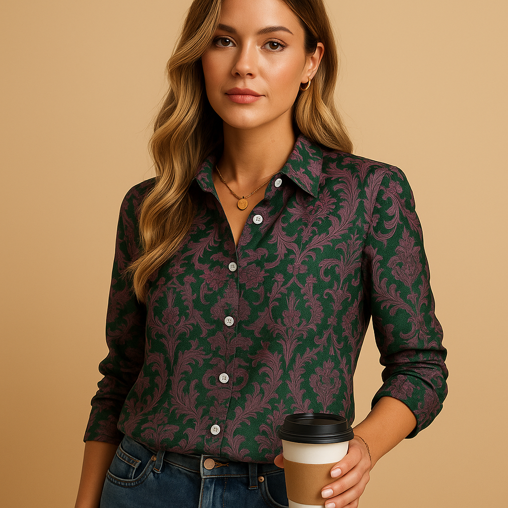Blouse Dames | Barok Print & Elegante Pasvorm