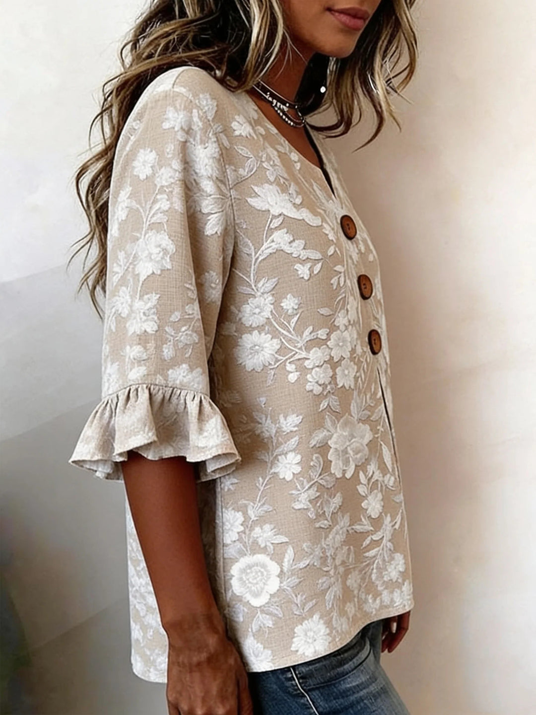 Blouse Dames | Bloemenprint & Vrouwelijke Ruches
