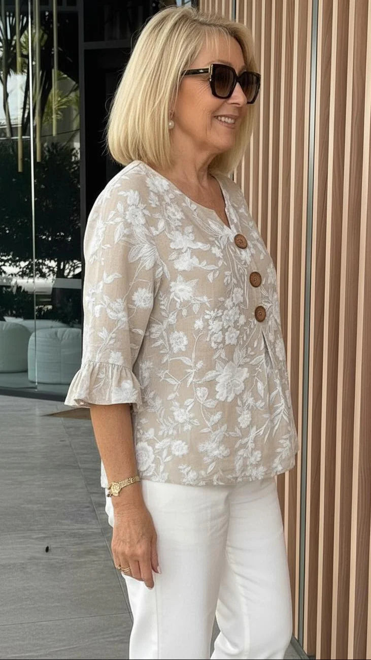 Blouse Dames | Bloemenprint & Vrouwelijke Ruches