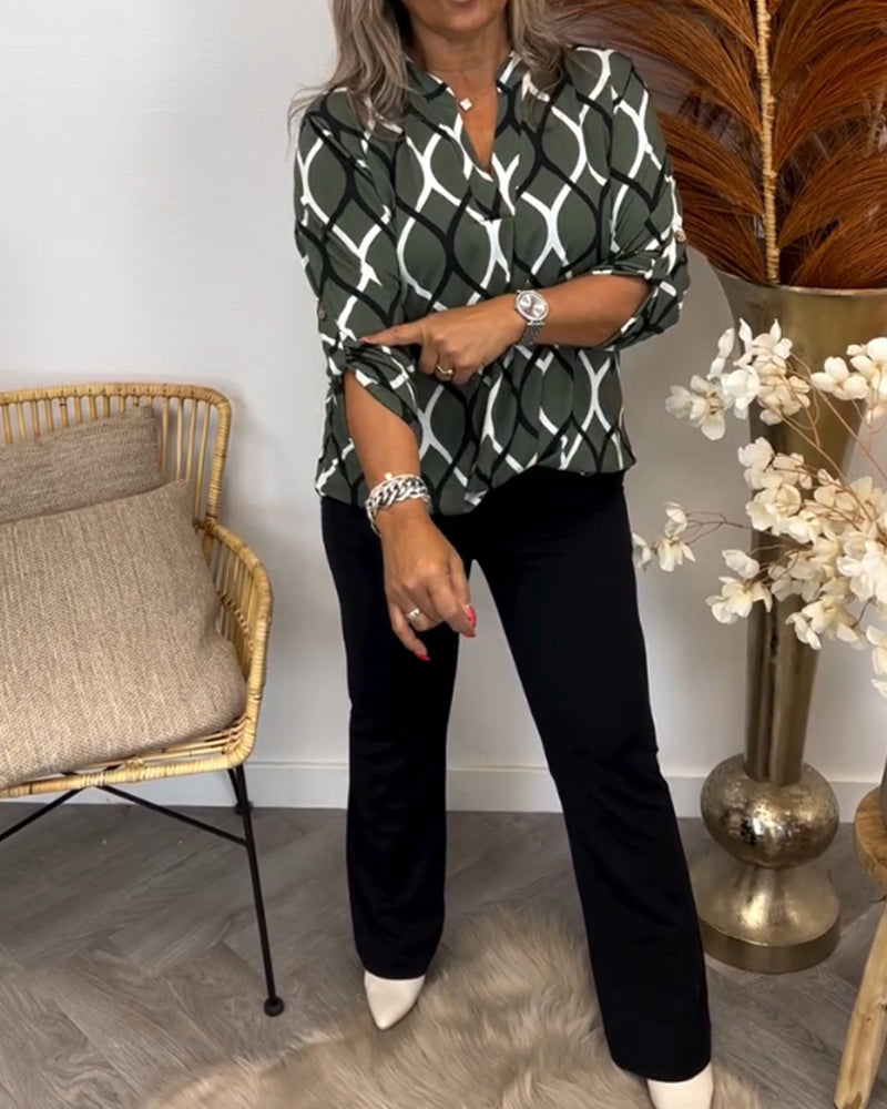 Blouse Dames | Grafische Print & Losse Comfortabele Pasvorm