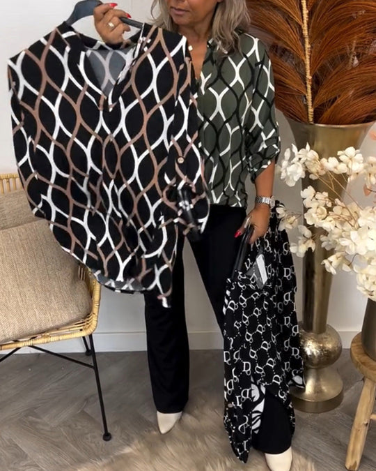 Blouse Dames | Grafische Print & Losse Comfortabele Pasvorm