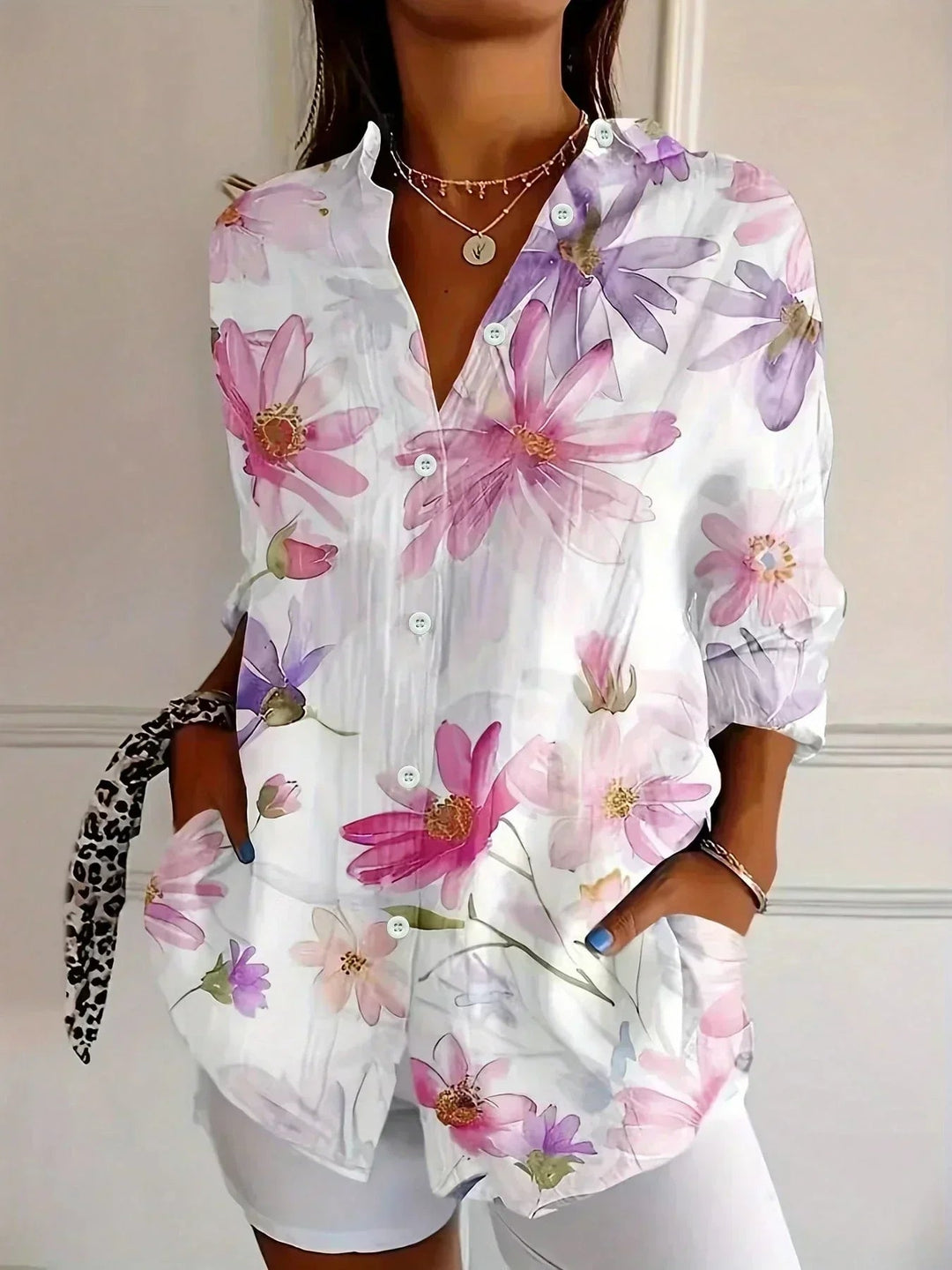 Blouse Dames | Kleurrijke Print & Losvallende Pasvorm