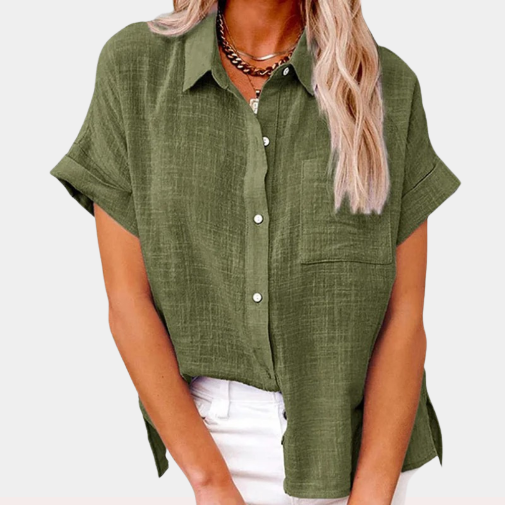 Linnen Blouse Dames | Knoopsluiting & Losvallend Comfort