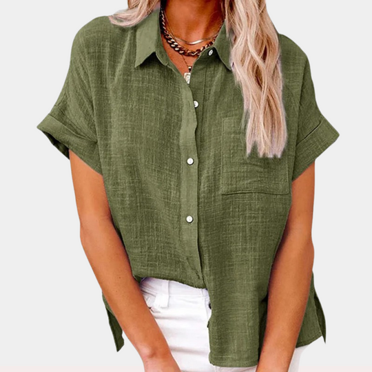 Linnen Blouse Dames | Knoopsluiting & Losvallend Comfort