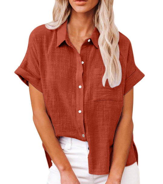 Linnen Blouse Dames | Knoopsluiting & Losvallend Comfort