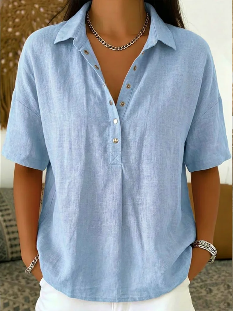 Blouse Dames | Kraag & Verfijnd Knoopdetail