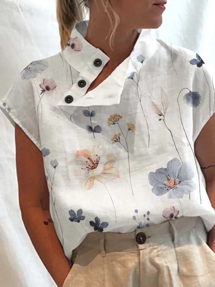 Blouse Dames | Printdesign & Elegante Halslijn