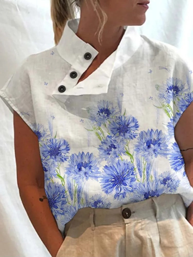 Blouse Dames | Printdesign & Elegante Halslijn